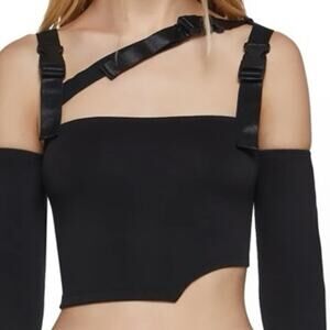 Poster Girl Black cut out top with adjustable straps No Sleeves goth alternative